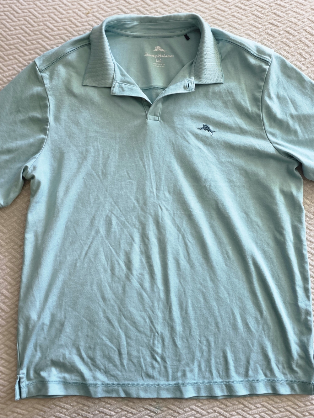 Tommy Bahama Seafoam Polo with Embroidered Marlin
